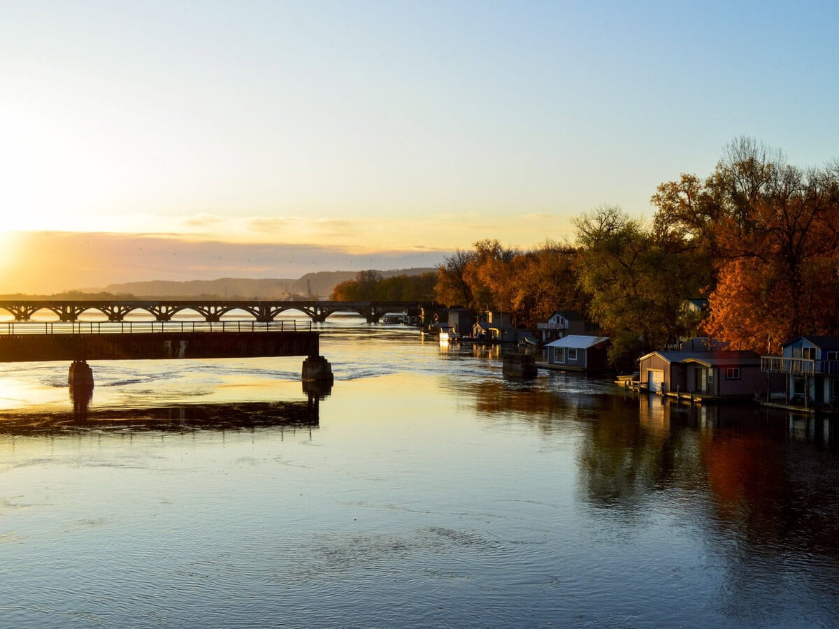 Boat Houses Mississippi River Fall Sunset Winona Susie Loechler scaled - Winona Community Foundation